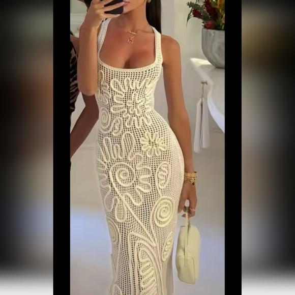 Dresses & Skirts - Women's Elegant Knitted Long Dress Blue LuxarySuspenders Sleeveless Backless